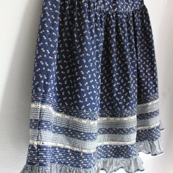 New Doen Rosanna Skirt in Indigo Calico, Size XS - Picture 13 of 15